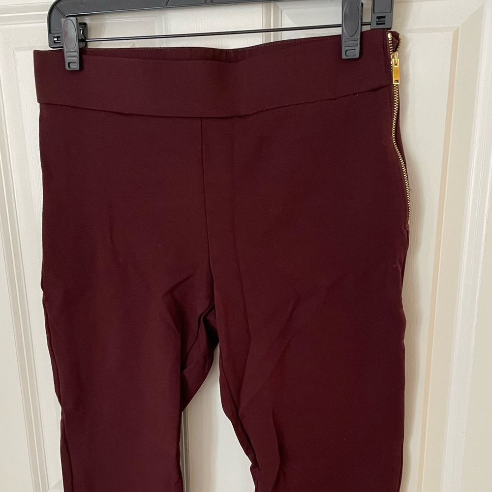 Ann Taylor Maroon Elastic Ankle Legging